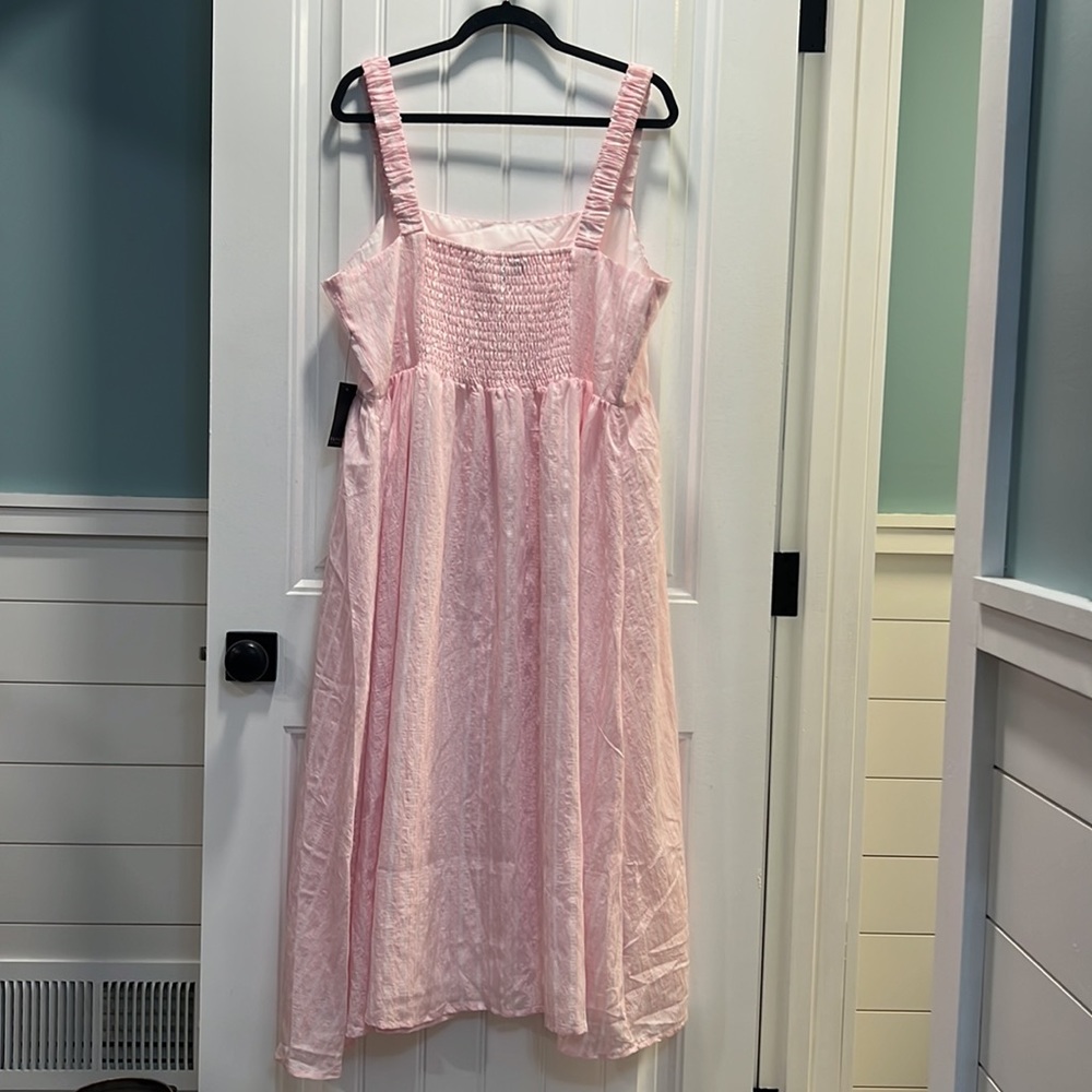 Eloquii Pink and White Striped Lined MIDI Dress. Size 18. NWT. - Picture 4 of 12